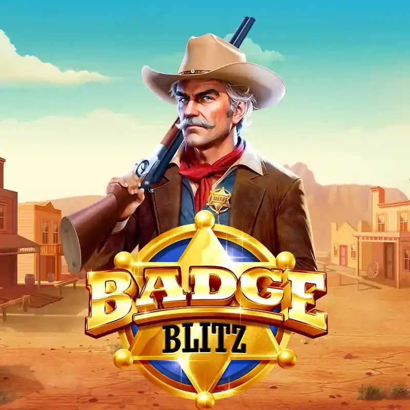 Badge Blitz slot logo by Pragmatic Play at Twindor Casino